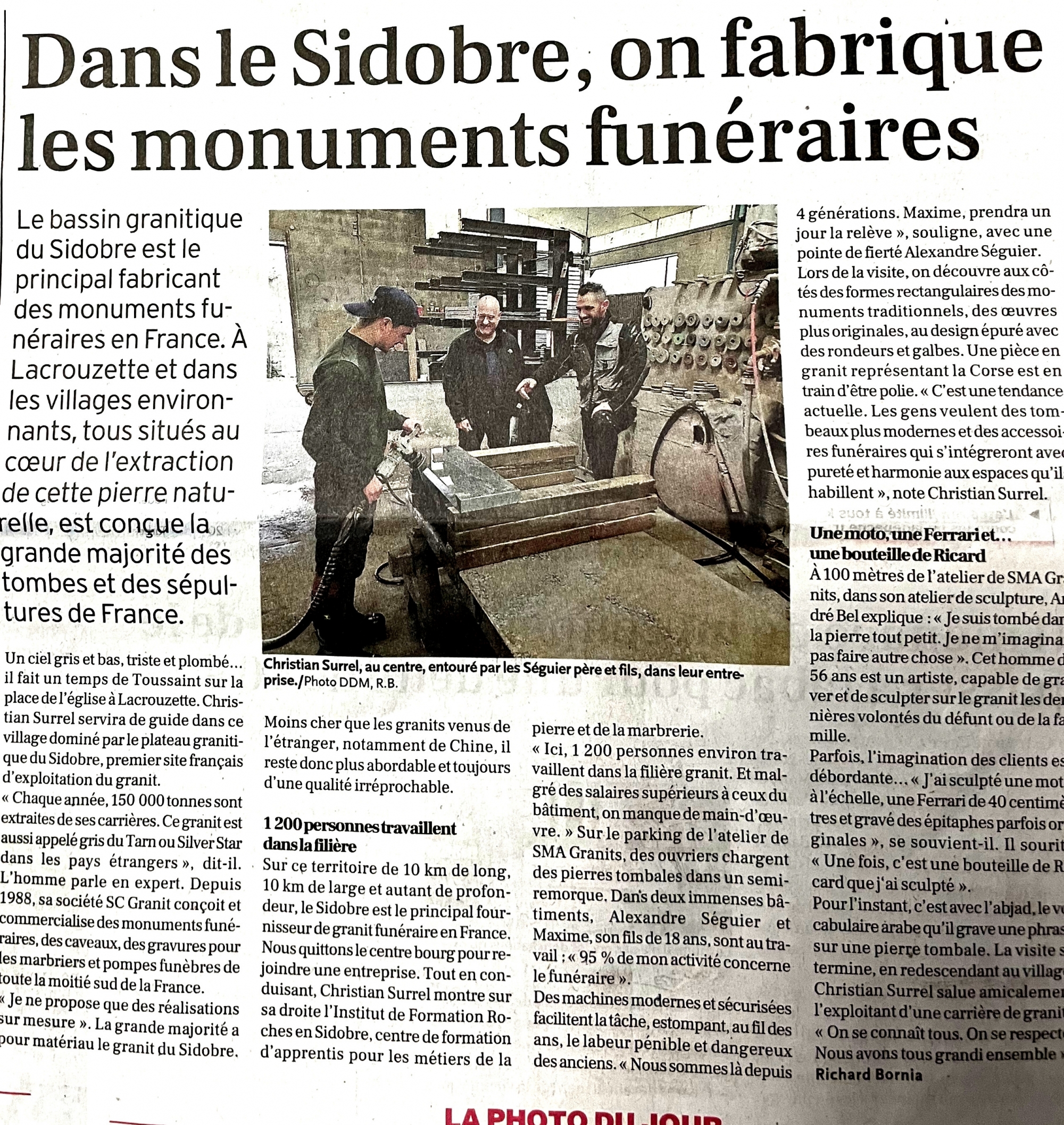 LA DEPECHE ARTICLE SC GRANIT